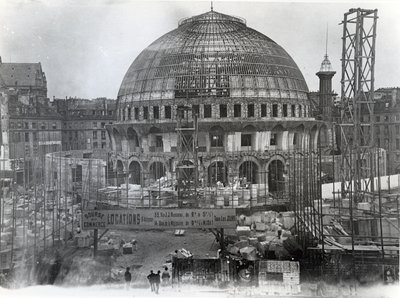 Demolition of the Grain Market, Paris, late 19th century by French Photographer